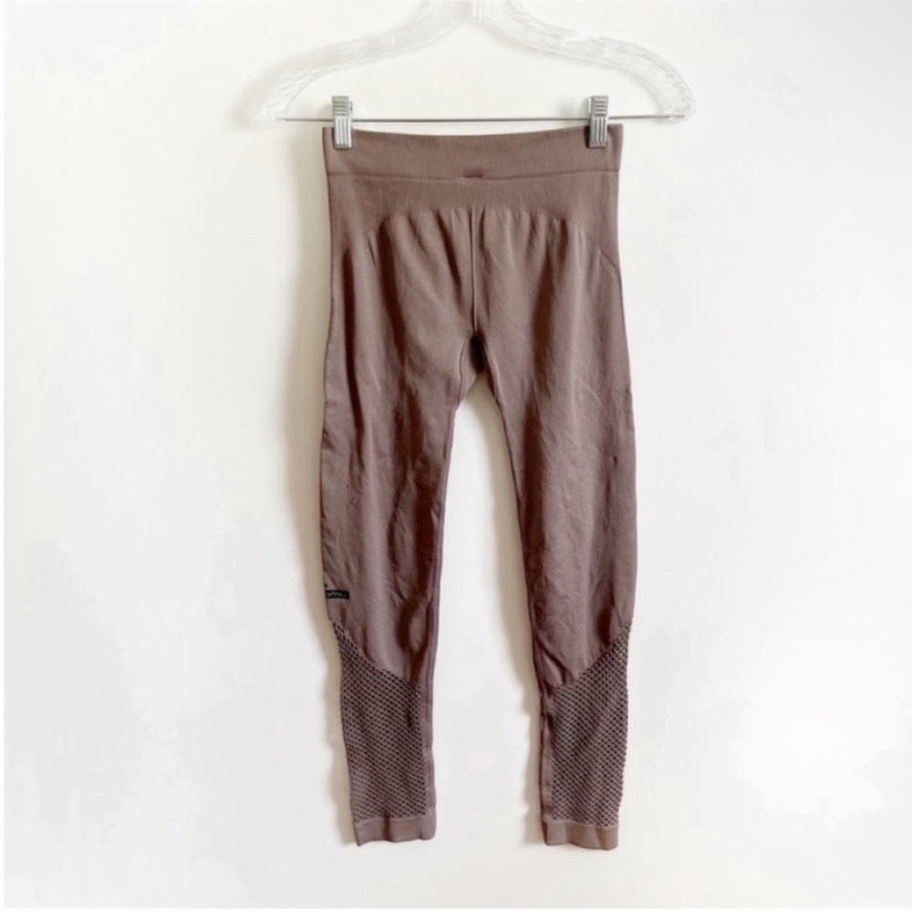 Stella McCartney for Adidas Essential Studio Tights gray ribbed eyelet stretch - Picture 6 of 6
